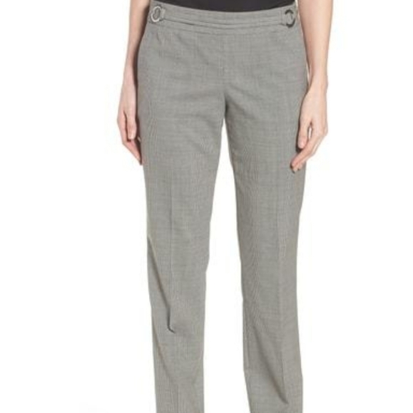 BOSS Tavilla Ring Belt Houndstooth Wool Pant 6 - Picture 1 of 8